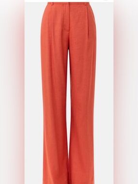 Veronica Beard Coral Linen Wide Leg Women's Pants- matching jacket listed too!